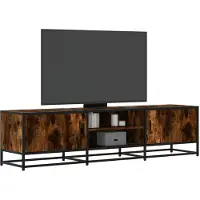 vidaXL Tv-bänk rökfärgad ek 160x35x41 cm konstruerat trä och metall