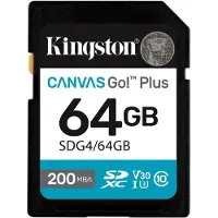 Kingston 64GB SDXC Canvas Go Plus Gen4 200MB/s C10 UHS-I U3 V30