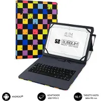 Subblim Väska till Läsplatta och Tangentbord Subblim Squares Qwerty Spanska