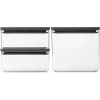 Brabantia Set med förvaringsburkar 3 delar, Brabantia, Mörkgrå