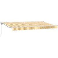 vidaXL Markisram Gul och Vit 400 x 200 cm Polyester med PU-beläggning