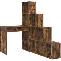 vidaXL Hörnskrivbord Rökt ek 101,5 x 149,5 x 149,5 cm Konstruerat trä