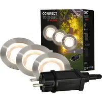 Briloner LED-inbyggnadsspot 3914032 IP67 12 V, startpaket med 3 st, 4,5 cm, stål, Aluminium / grå / zink, Rostfritt stål, Modern, LED-markspotlight