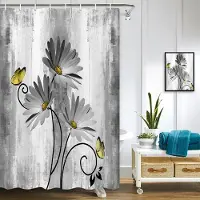 Shower curtain Home Decor Rustik bondgård Duschdraperier Farm Sage Green Daisy Blommiga Draperier För Badrumstillbehör Set Badkarsgardin Med Krokar Vattentät 180*180cm