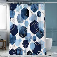 Shower curtain Home Decor Lyx guldmarmorering Duschdraperier Geometriska ränder Draperier för badrumstillbehör Set Badkarsgardin med krokar Vattentät 180x180cm
