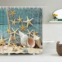 Shower curtain Home Decor 3d Strandlandskap Duschgardiner Hav Hav Medelhavet Badrumsgardin Vattentät tygdekoration 180*240cm Badgardin 180x200cm