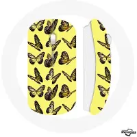 CAPACHEAP Souris Sans Fil Papillons Fond Jaune