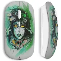 CAPACHEAP Souris Sans Fil Design Angel Paint vert
