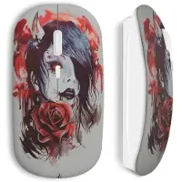 MANIACASE Souris Sans Fil Design Angel Paint rouge