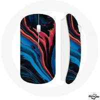 CAPACHEAP Souris Sans Fil Texture abstraite bleu noir rouge