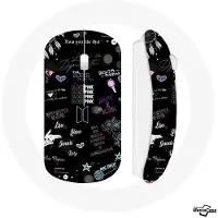 CAPACHEAP Souris Sans Fil Affiche Logo BTS BLACKPINK Noms des membres