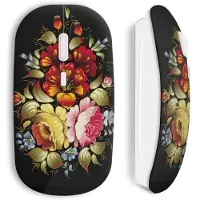 CAPACHEAP Souris Sans Fil Flowers black design