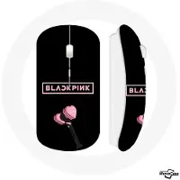 CAPACHEAP Trådlös mus Blackpink Logo Rosa Svart Bakgrund lightstick Blink