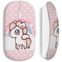 CAPACHEAP Souris Sans Fil Cute Unicorn Licorne Pink