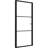 vidaXL Innerdörr ESG-glas och aluminium 102,5x201,5 cm svart