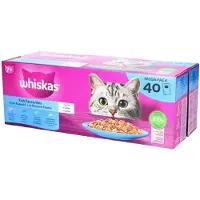 Whiskas 7+ Fish Selection i gelé våtfoder katt multipack (påsar 85 g)