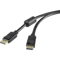Renkforce DisplayPort Anslutningskabel DisplayPort-kontakt, DisplayPort-kontakt 1.00 m Svart UHD 4K @ 60 Hz guldpläterad kontakt, med ferritkärna RF-3433992