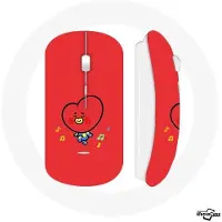 CAPACHEAP Souris Sans Fil BTS Bangtan Garçons BT21 TATA V Fond Rouge