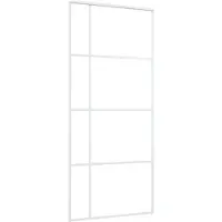 vidaXL Skjutdörr frostat ESG-glas och aluminium 90x205 cm vit