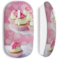 CAPACHEAP Trådlös mus - Cupcake - Rosa - Cupcake-design - USB Wifi - Kompatibel med Mac och PC