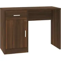 vidaXL Skrivbord lådor & skåp brun ek 100x40x73cm konstruerat trä