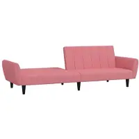 vidaXL Soffa-säng för 2 personer i rosa sammet 375861