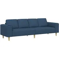vidaXL Vardagsrumsoffa Blå 250 x 77 x 76 cm Polyester