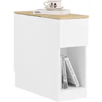 SoBuy Smalt sidobord med hylla och lådor