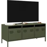 vidaXL Tv-bänk olivgrön 101,5x39x43,5 cm kallvalsat stål