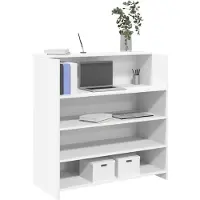 vidaXL Receptionsdisk vit 100x50x103,5 cm konstruerat trä