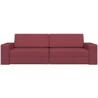 vidaXL Soffsäng Vinröd 245 x 78 x 77 cm tyg
