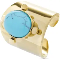 Luxenter turkosring i 18K gult guld - Kumora