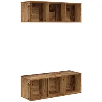 vidaXL TV-bänkset 2 pcs Gammalt trä 37 x 37 x 107 cm Konstruerat trä