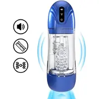 Shots - pumped Pumped - SonicPull Suction And Vibration Masturbator Pump - Metallic Blue