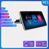 Hizpo Bilradio 1G+32G 10,1 tum 360° Roterbar 1 Din AutoRadio GPS för Universal Multimedia Player Stereo 1DIN Video Autoradio Carplay HeadUnit Audio 1GB 16GB NO-Carplay AI black