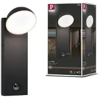 Paulmann Puka LED utomhusvägglampa med sensor, Svart, Aluminium / grå / zink, Modern, Utomhusvägglampa