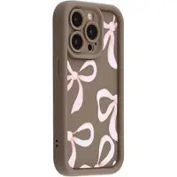 Mtp Products iPhone 14 Pro Max Snyggt stötsäkert TPU-skal med upphöjda kanter - Brun / Stor rosett