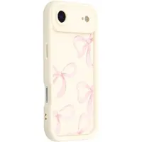 Mtp Products iPhone Air Snyggt stötsäkert TPU-deksel med upphöjda kanter - Vit / Stor rosett