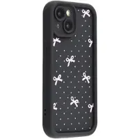 Mtp Products iPhone 14 Plus Snyggt stötsäkert TPU-skal med upphöjda kanter - Svart / Prickig rosett