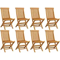 vidaXL Hopfällbara trädgårdsstolar 8 st massiv teak
