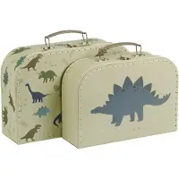A Little Lovely Company Resväskset - 2 st. - 29x25, 5 cm - Dinos - - One Size - Resväskor
