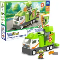Tile Town tervinningsbil 15-delad magnetisk kakel lekset Interactive STEM Magnetiska plattor Leksaker Innehller 1 actionfigur och 2 actionplatt