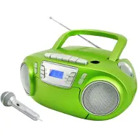 Soundmaster SCD5800GR, Analog, FM, PLL, Spelare, CD, CD-R, CD-RW, 3 W, Grön, Silver