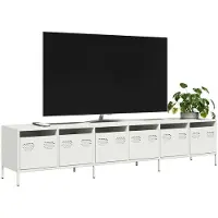 vidaXL Tv-bänk vit 202x39x43,5 cm kallvalsat stål