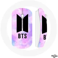 MANIACASE Souris Sans Fil Bangtan Sonyeondan BTS Logo Fond Abstraite Violet Bleu Rose