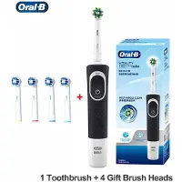 Oral-B Oral B D100 Vitality Roterande elektrisk tandborste Super Clean Timer Vattentät Vuxen Ladda Tandborste Extra Byt ut borsthuvud
