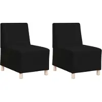 vidaXL Modulsofa utan armstöd 2 pcs Svart 55 x 74 x 82 cm tyg