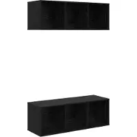 vidaXL TV-bänkset 2 pcs Svart Ek 37 x 37 x 107 cm Konstruerat trä