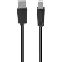 Hama USB-kabel USB 2.0 USB-A kontakt, USB-B kontakt 3.00 m Svart dubbelt skärmad 00200603