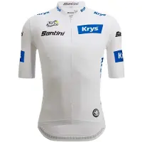 Santini Tour De France Official White 2025 Korta ärmar Cykeltröja